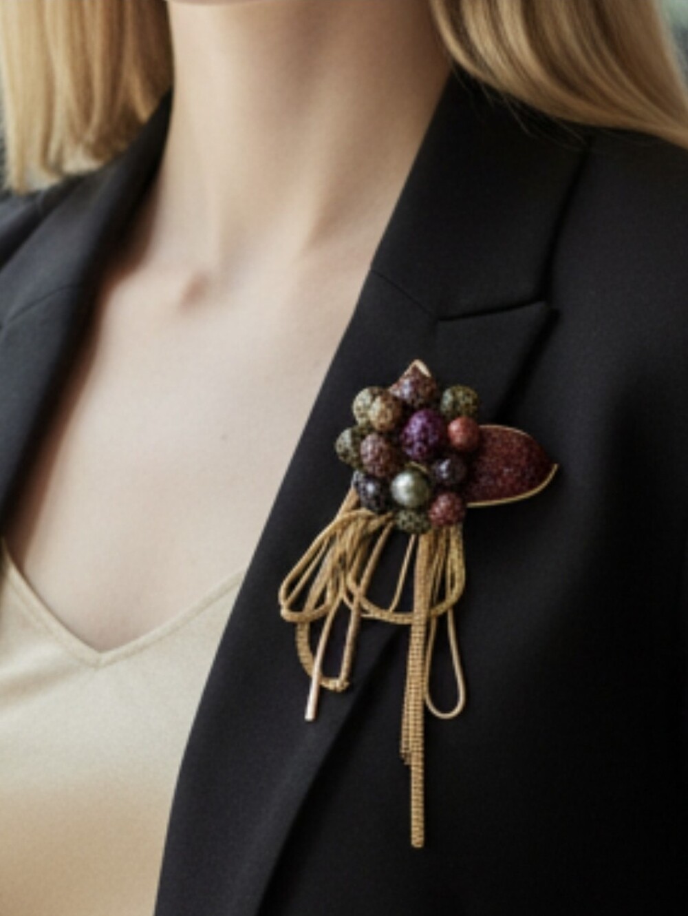 Louis Vuitton Multicolor Cluster Pendant with Gold Tassels. Comes With COA - Picture 2 of 5